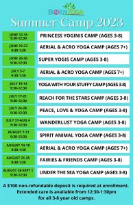 Camp 2023 Schedule