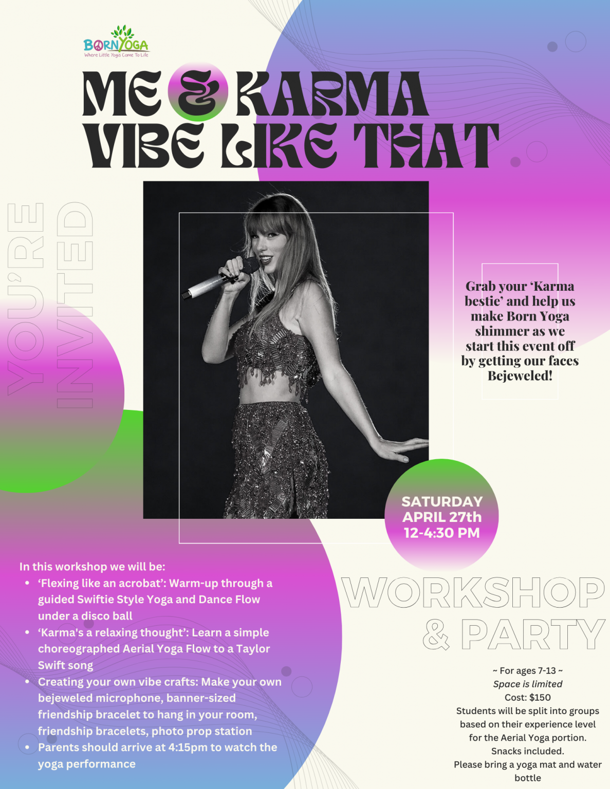 Me & Karma Vibe Like That: Taylor Swift Workshop & Dance Party - Born Yoga