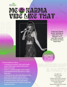 Taylor Swift Workshop April 27th Flyer